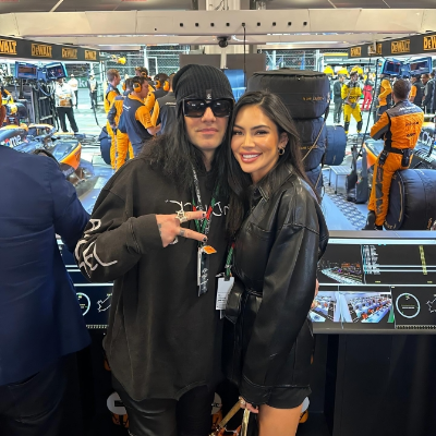 Criss with his newly re-engaged wife Shaunyl at the F1 track.